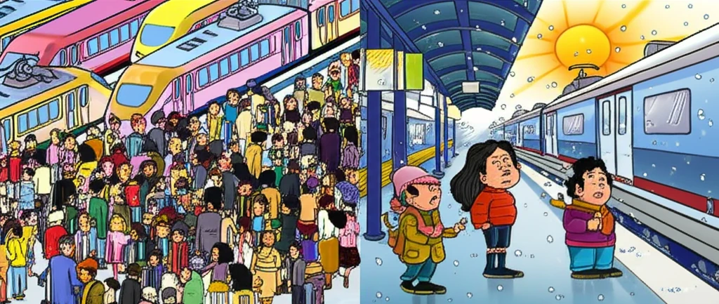 잠실나루역 승강장 및 열차 진입 모습