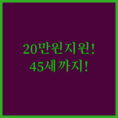통영시 청년 월세 20만원 지원 | 만 45세까지 가능