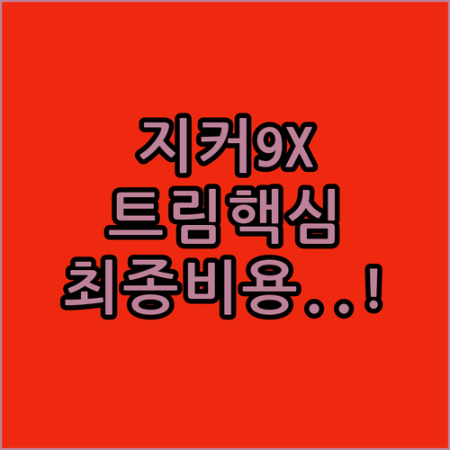 지커 9X 트림별 옵션과 총 구매 비용