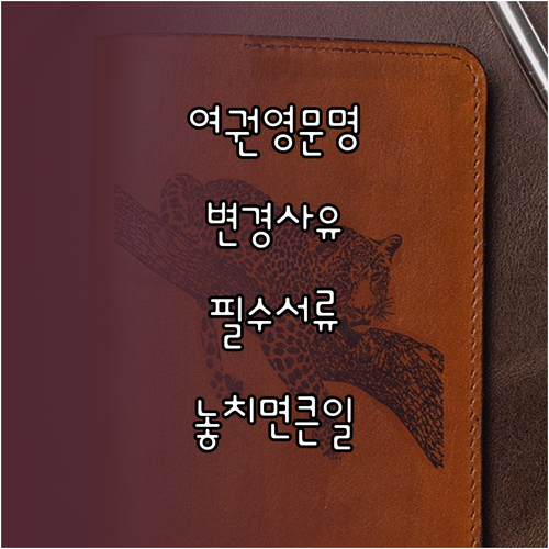 여권 영문 이름 변경 사유와 필요서류