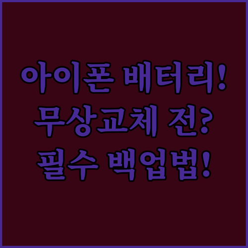 아이폰 배터리 무상 교체 신청 전 성능 상태 확인과 백업 방법
