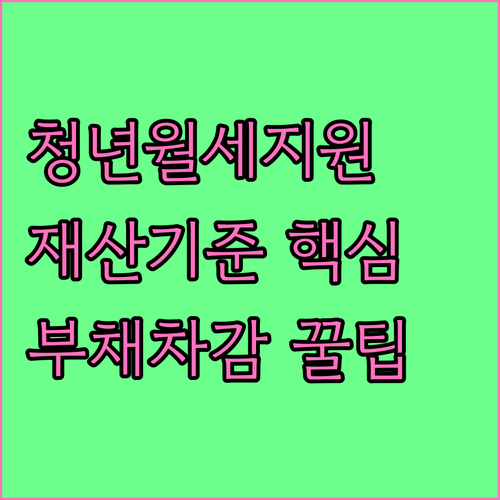 청년월세지원 재산 기준, 부채 차감과 산정 방법