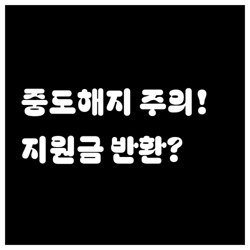 청년내일저축계좌 중도 해지 시 지원금 반환 기준과 인정 사유