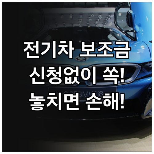 전기차 보조금 따로 신청 없이 차값에서 빼주는 방식